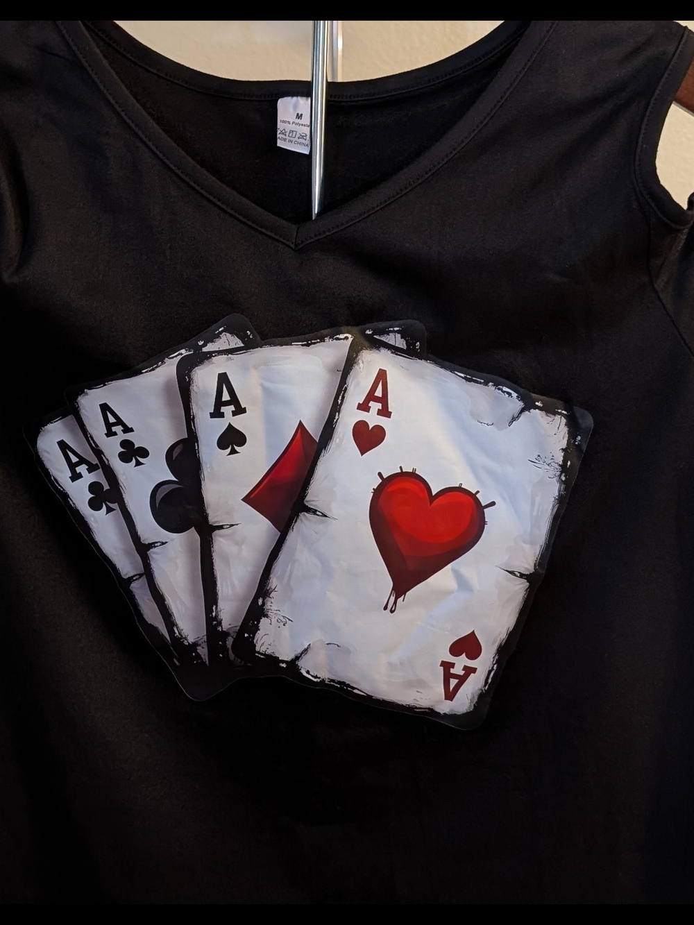 Poker Attire - Black V neck long sleeve shirt